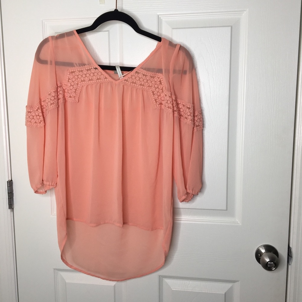 Sheer pink blouse